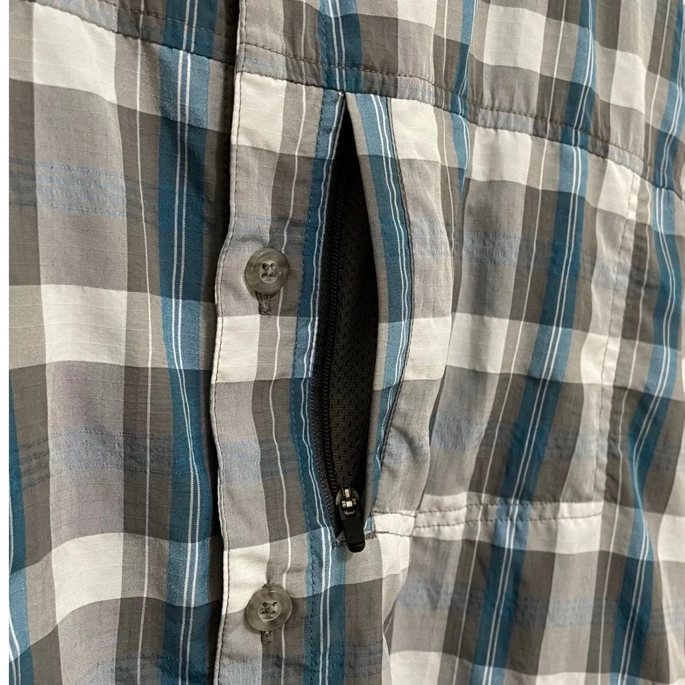 EMS Eastern Mountain Sports Plaid‎ Button Up Sm Short Sleeve Lightweight Outdoor
